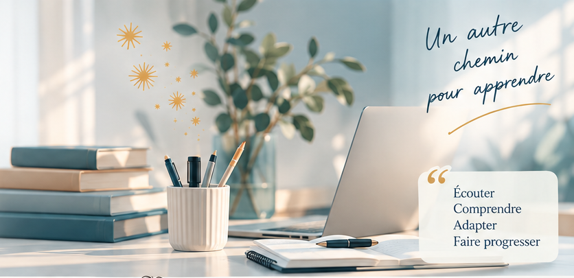 Ambiance de travail chaleureuse, livres et bureau